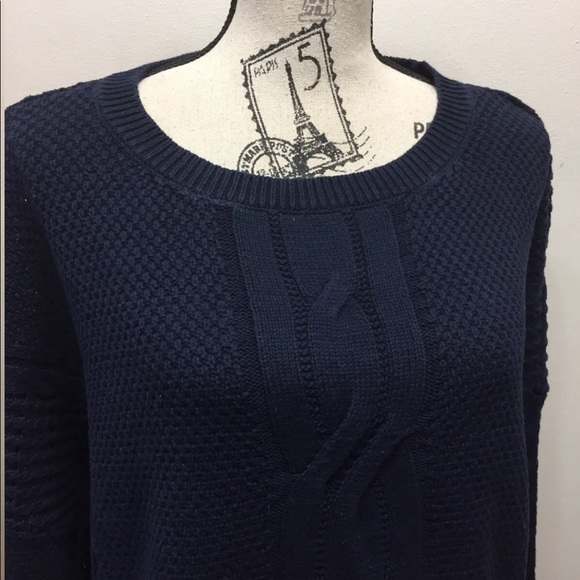 Tommy Hilfiger Women Loose Fit Cable Knit Sweater Navy Blue XL - Picture 4 of 10